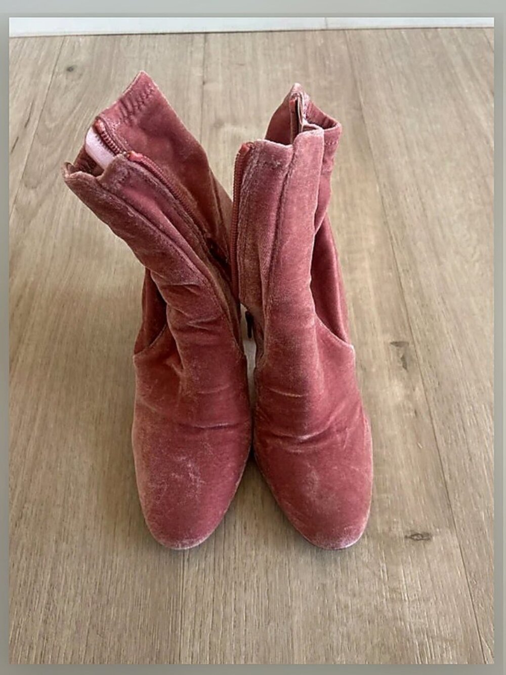 Aldo rose colored velvet boots size 8